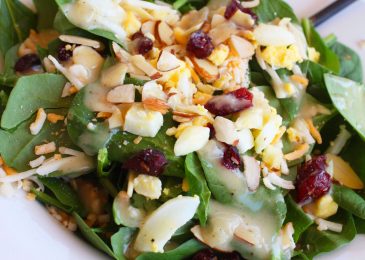 Spinach Salad with Smoky Sweet and Sour Dressing