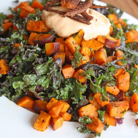 Root to Skin Sweet Potato, Carrot and Kale Salad