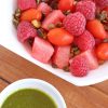 Summer Fruit Bowl with Lime Basil Dressing