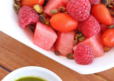 Summer Fruit Bowl with Lime Basil Dressing