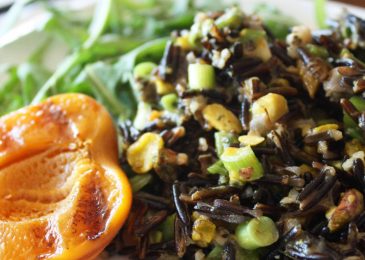 Black Rice with Grilled Apricots